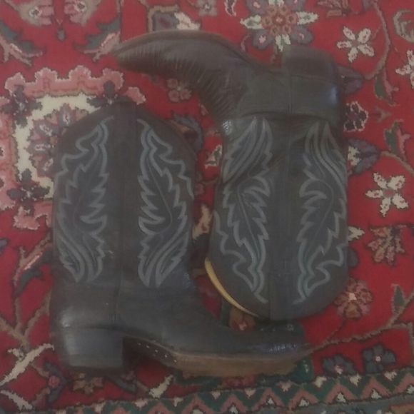 Black Justin 8313 men's exotic western boot - Picture 2 of 4